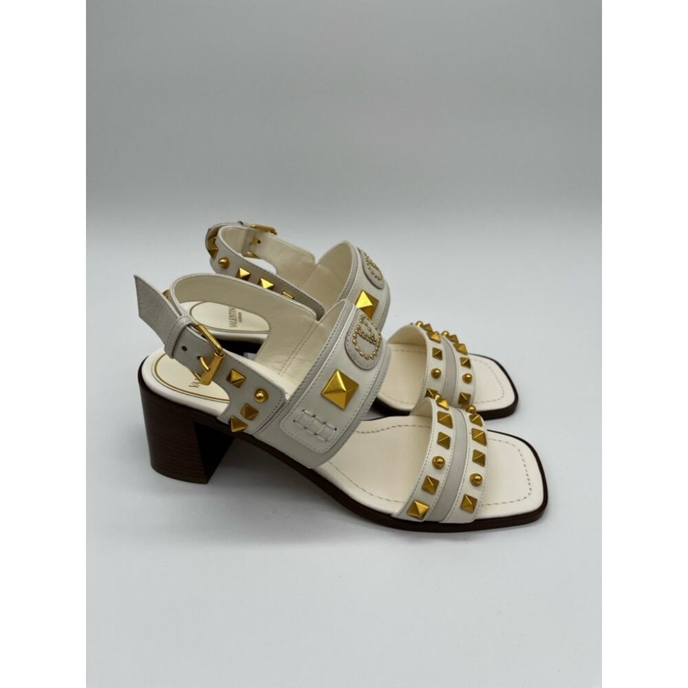 Valentino Garavani Vlogo Rockstud 60 Sandals Heeled White - 38.5 US 8.5 - Picture 7 of 15